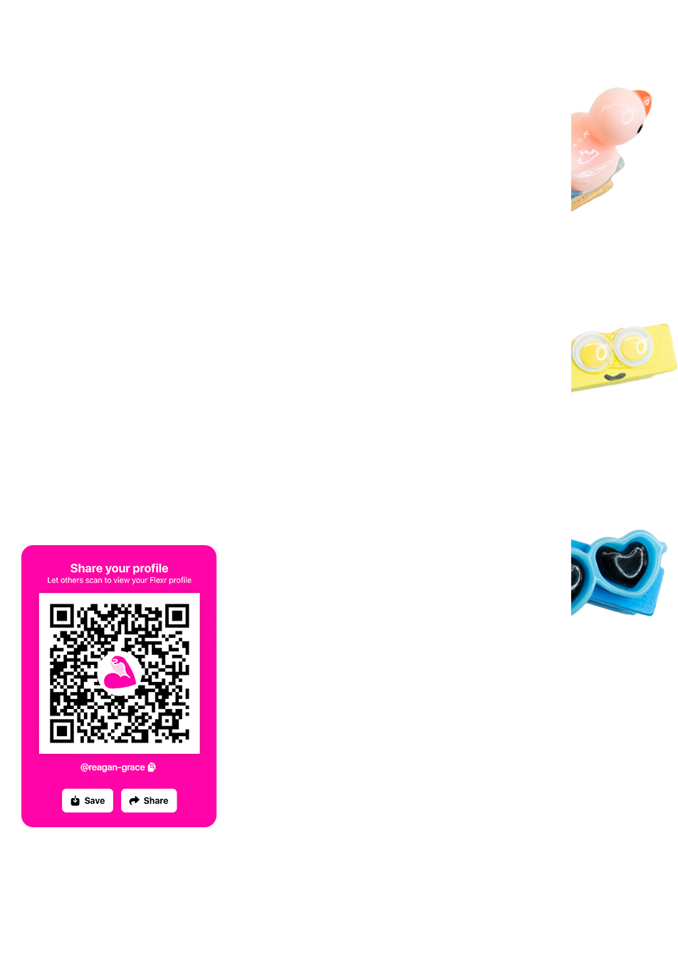 tournament clips with a Flexr QR code sticker along with the QR share modal